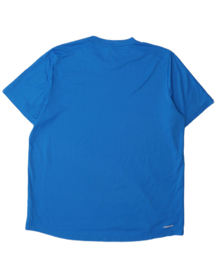 Adidas Mens Aeroready T-Shirt Top XL Blue Polyester