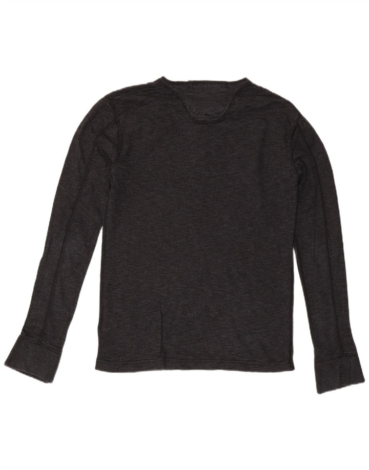 SUPERDRY Mens Top Long Sleeve Medium Grey Cotton