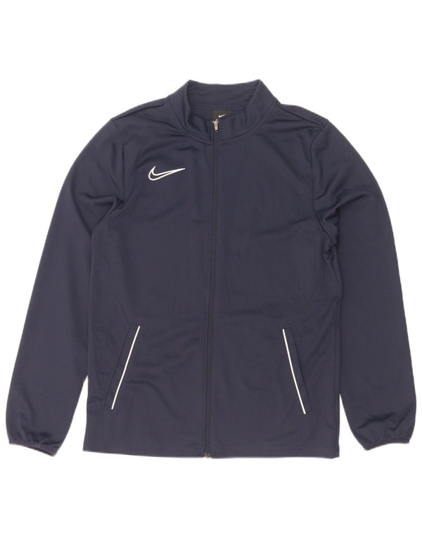 Nike Boys Dri Fit Tracksuit Top Jacket 13-14 Years XL Navy Blue