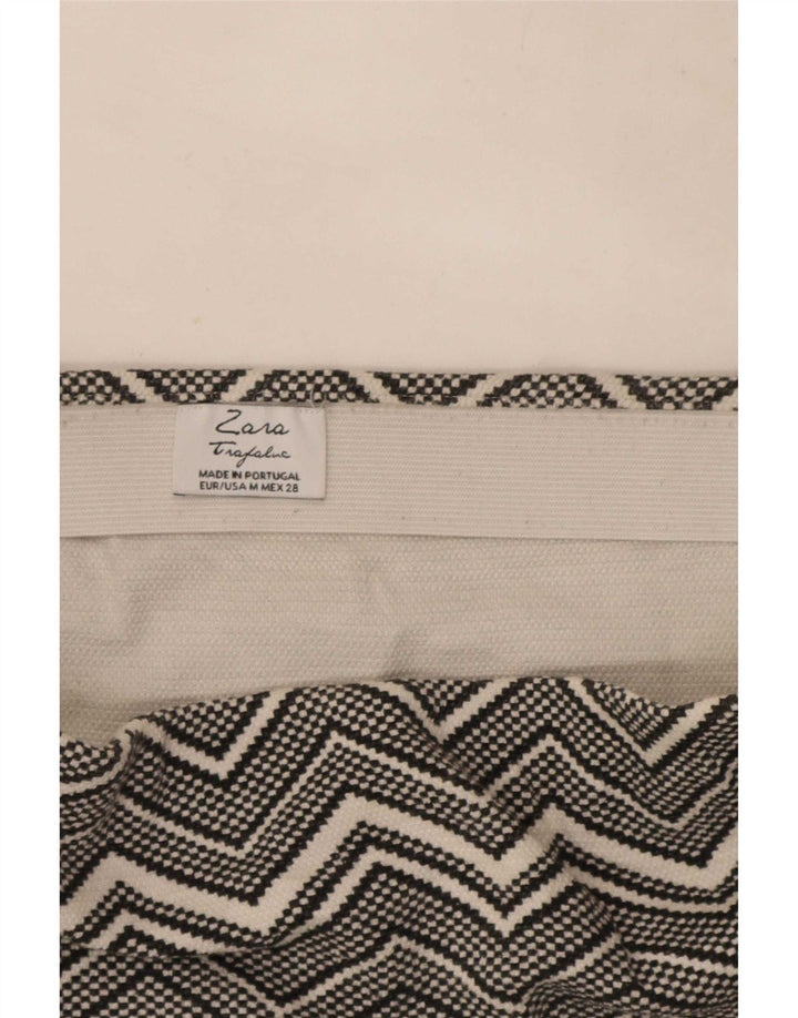 Zara Womens Trafaluc Mini Skirt Medium W28 Grey Chevron