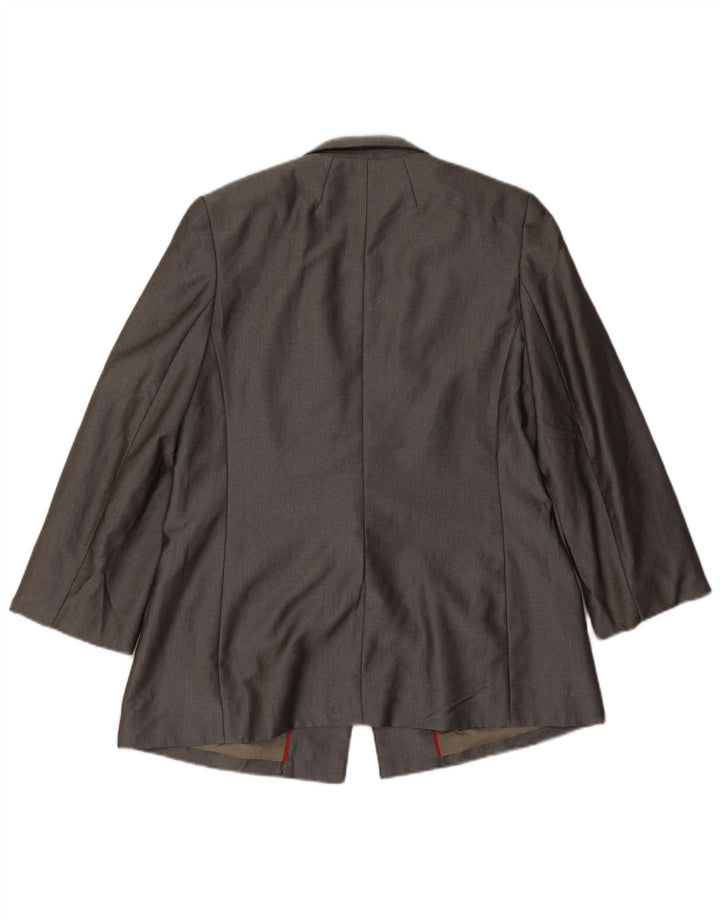 Oasis Womens 3/4 Sleeve 1 Button Blazer Jacket UK 16 Large  Grey Polyester