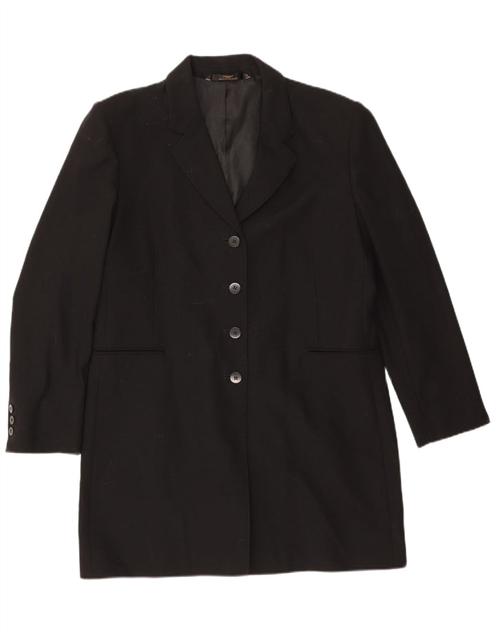 Marks & Spencer Womens Overcoat UK 16 Large Black New Wool