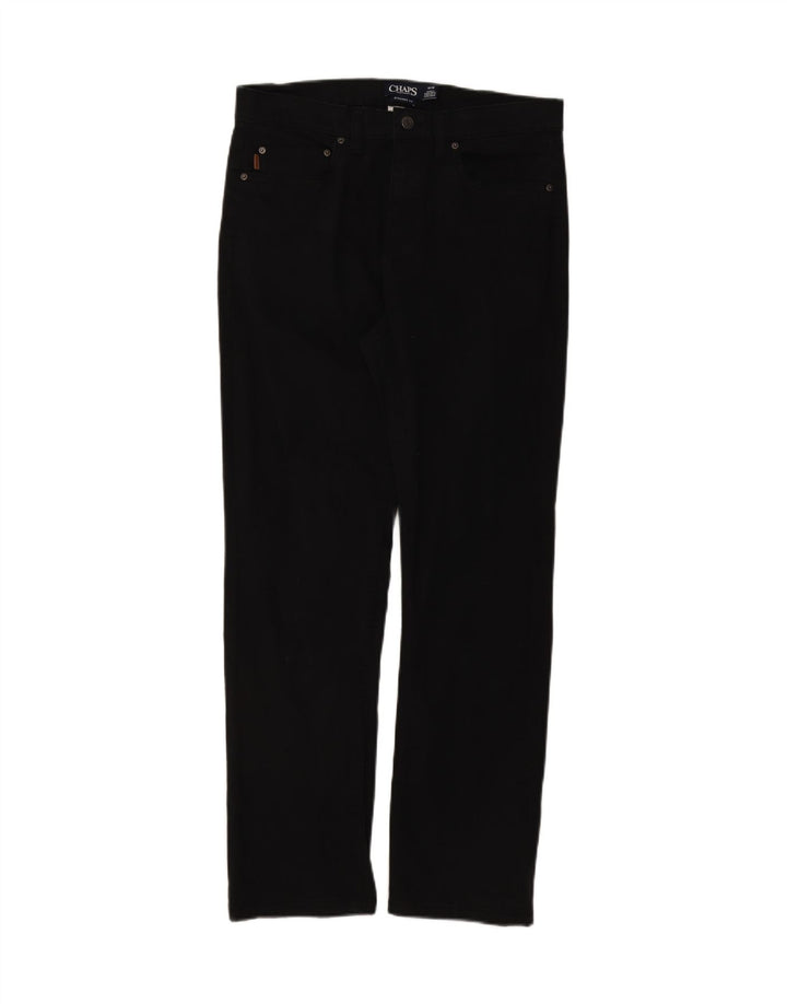 CHAPS Mens Straight Casual Trousers W32 L32 Black Cotton Vintage Chaps and Second-Hand Chaps from Messina Hembry 