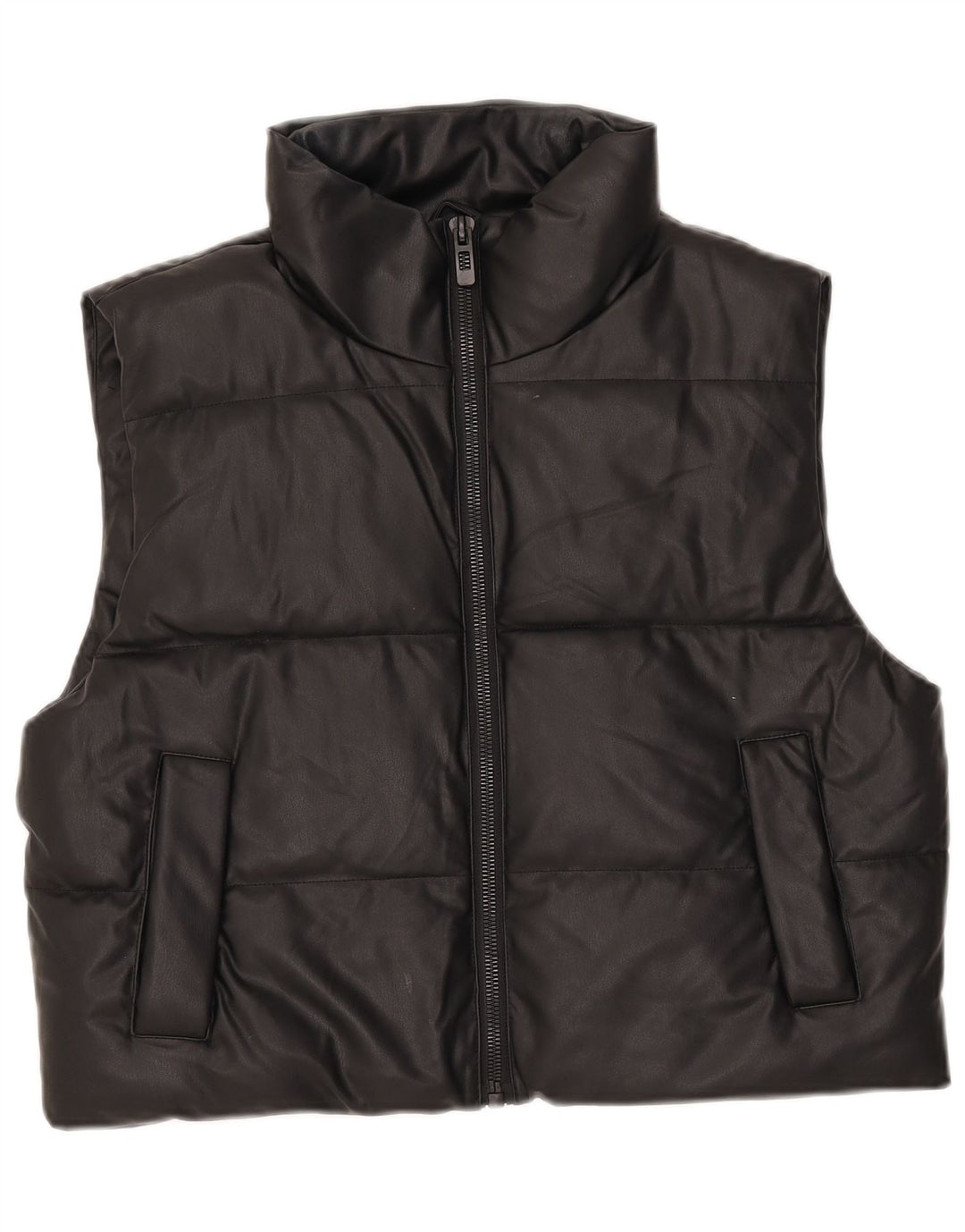 Zara Womens Padded Gilet UK 14 Medium Black Polyester
