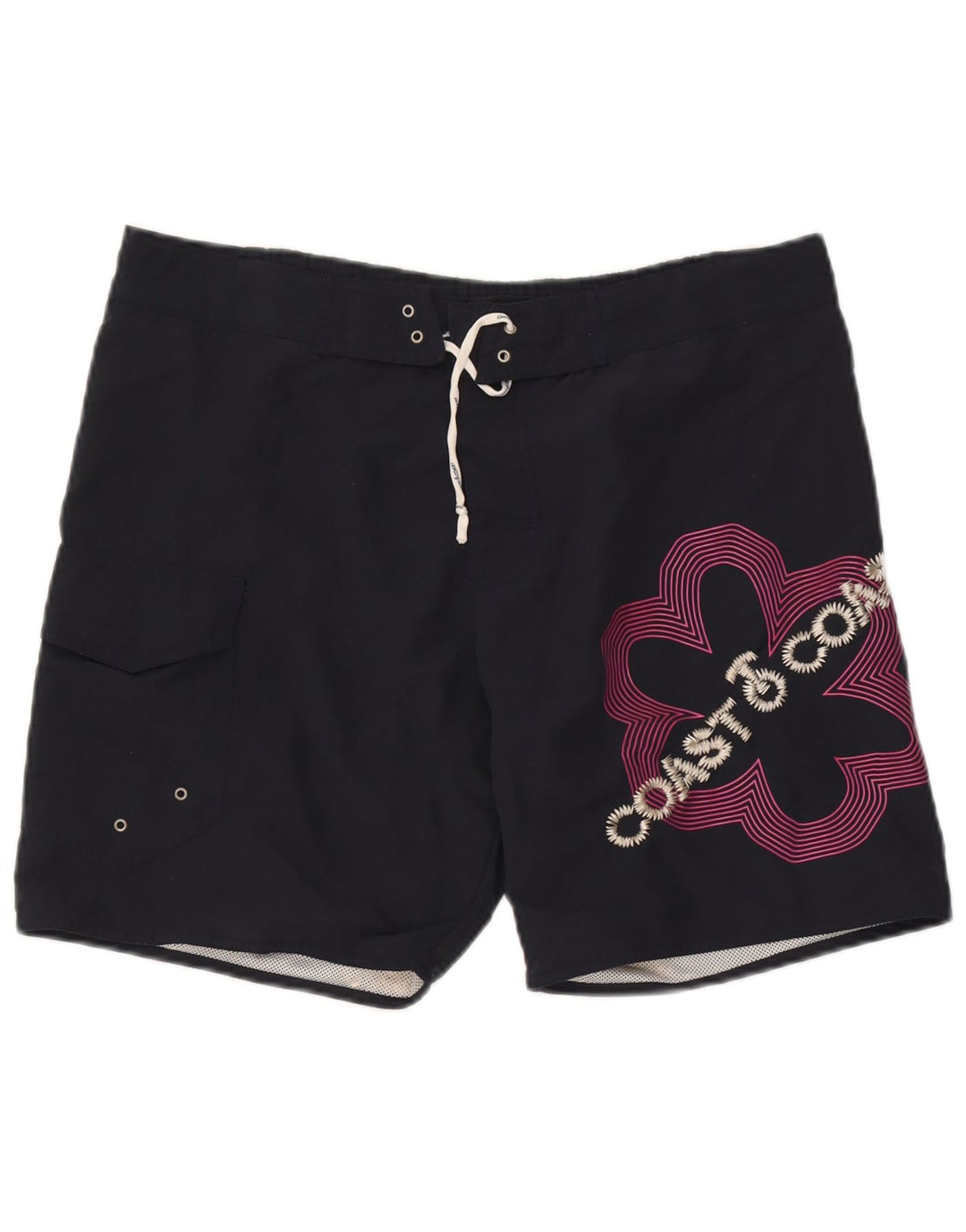 Coast Mens Graphic Swimming Shorts Large  Navy Blue Polyester