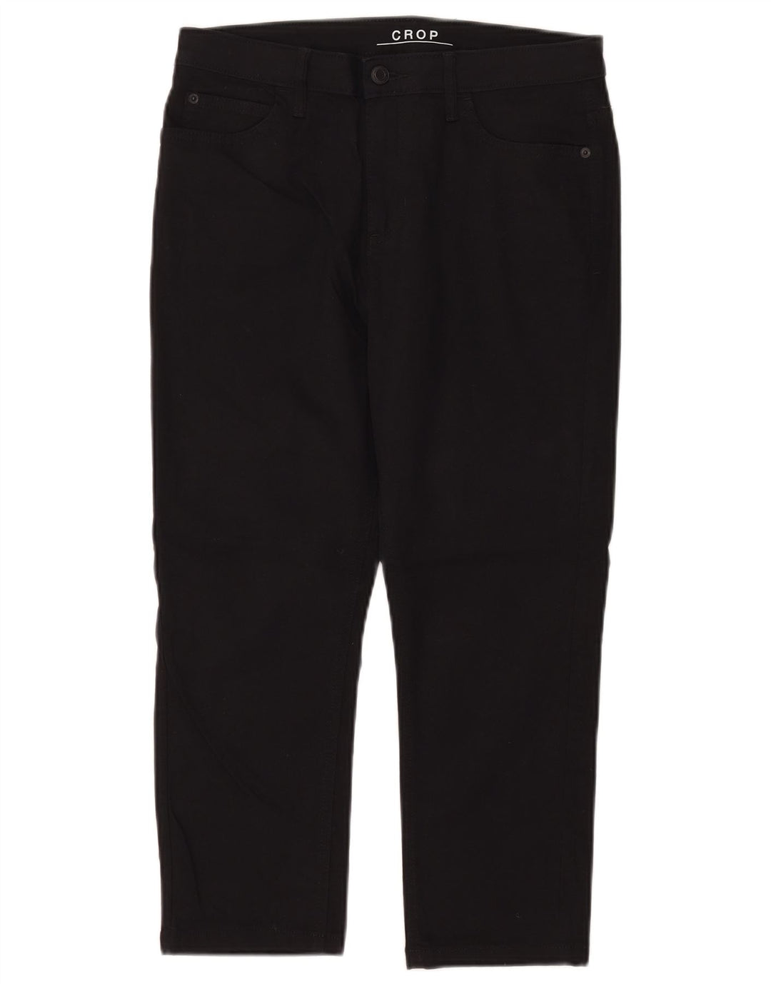 Marks & Spencer Womens Cropped Trousers UK 12 Medium W30 L21 Black Cotton