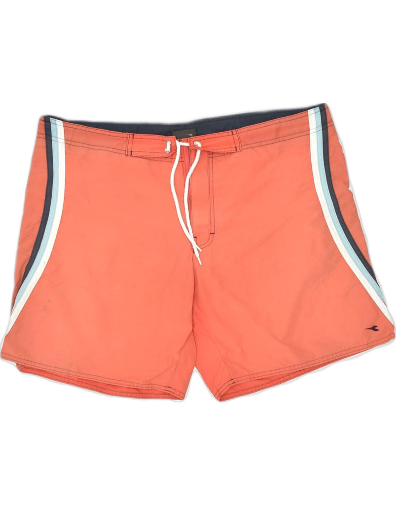 DIADORA Mens Swimming Shorts IT 52 XL Orange Nylon | Vintage | Thrift | Second-Hand | Used Clothing | Messina Hembry 