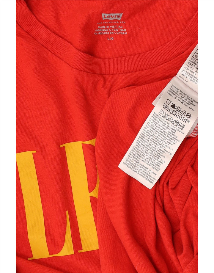 Levi's Mens Graphic T-Shirt Top Large Red Cotton
