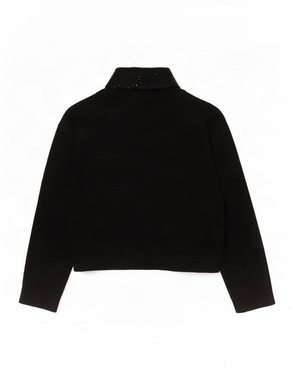 Calvin Klein Womens Bolero Jumper UK 14 Large Black Rayon