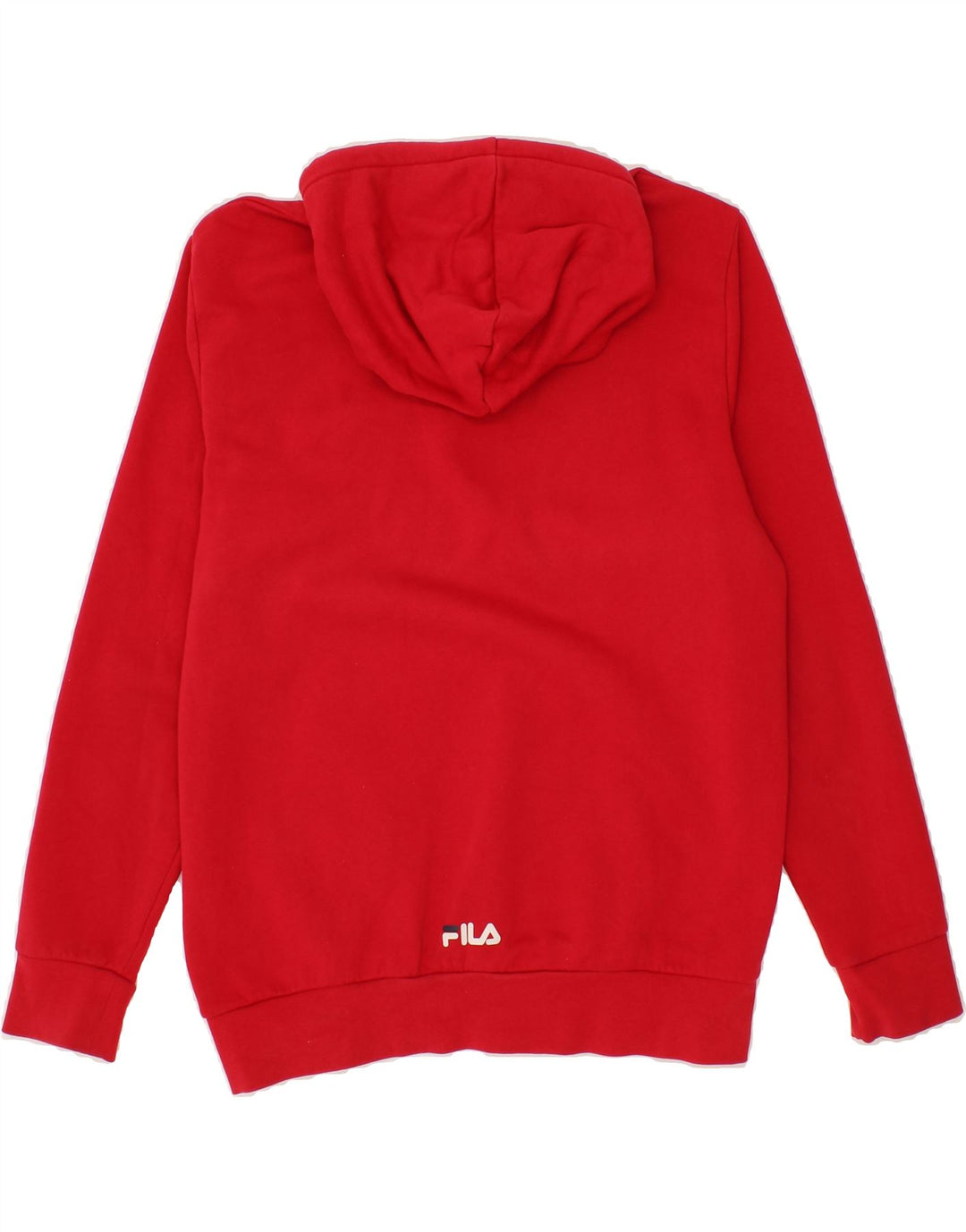 FILA Mens Graphic Hoodie Jumper Small Red Cotton Vintage Fila and Second-Hand Fila from Messina Hembry 