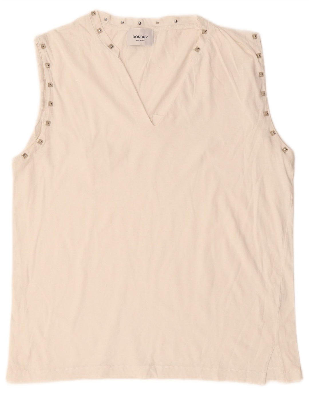 Dondup Womens Sleeveless Blouse Top UK 14 Medium White