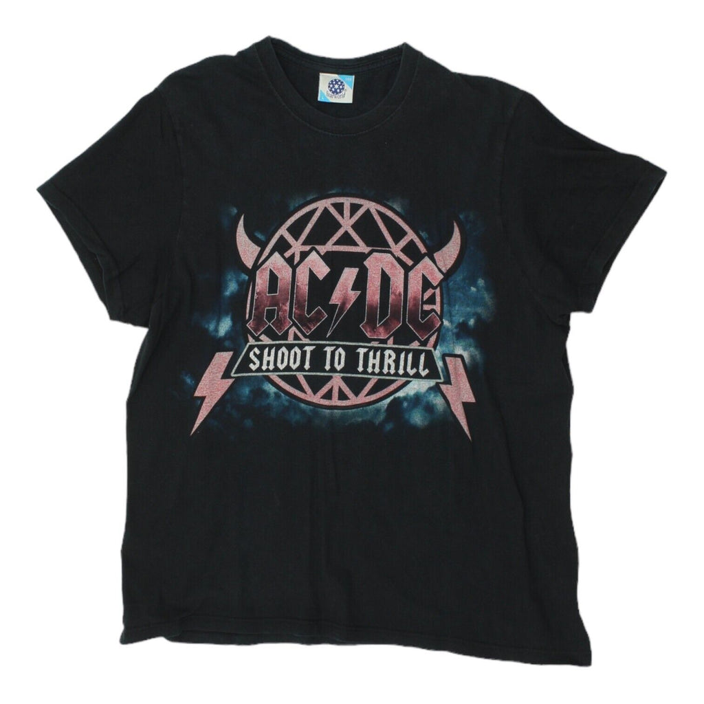 AC/DC Mens Black Shoot To Thrill Tour Tshirt | Heavy Metal Rock Band Music VTG | Vintage Messina Hembry | Thrift | Second-Hand Messina Hembry | Used Clothing | Messina Hembry 