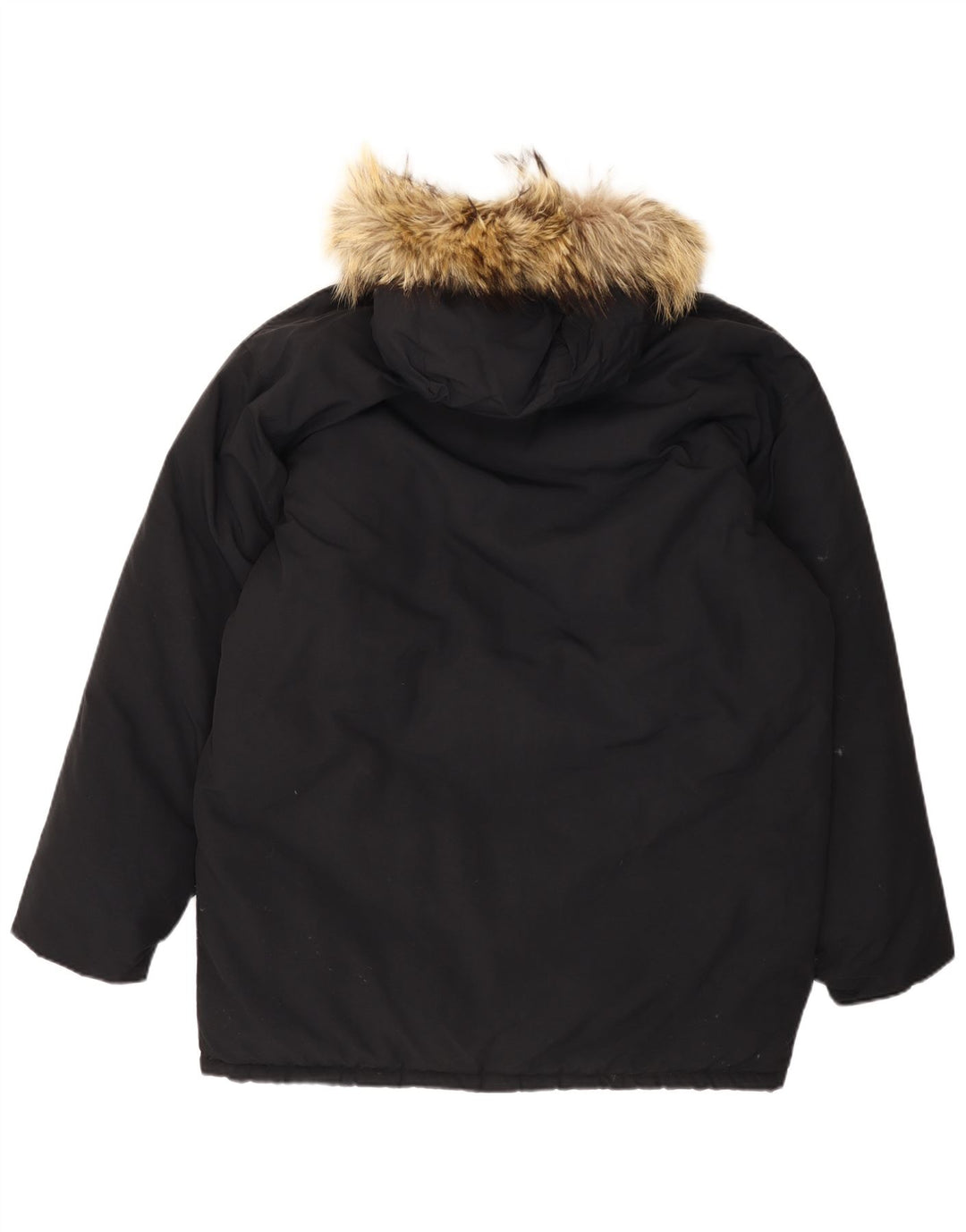 AESSE Mens Hooded Parka Jacket UK 40 Large Black