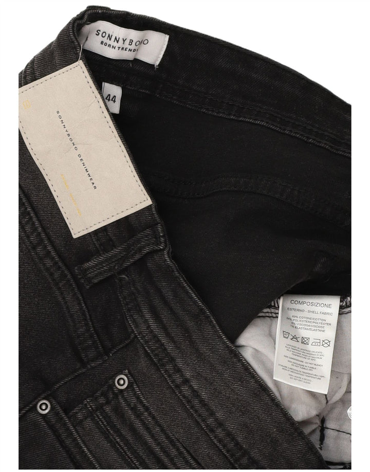 SONNY BONO Womens Denim Shorts IT 44 Medium W29 Black Cotton