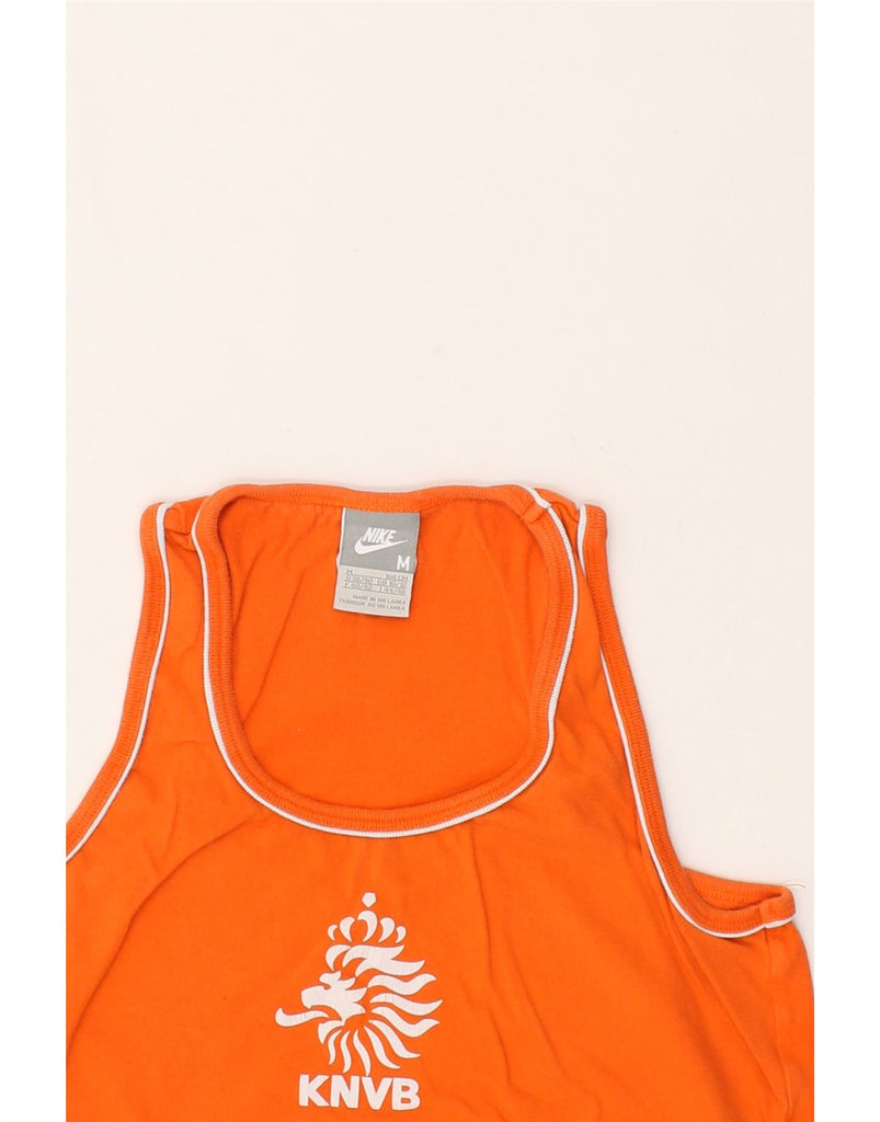 NIKE Womens Graphic Vest Top UK 10/12 Medium Orange Cotton | Vintage Nike | Thrift | Second-Hand Nike | Used Clothing | Messina Hembry 