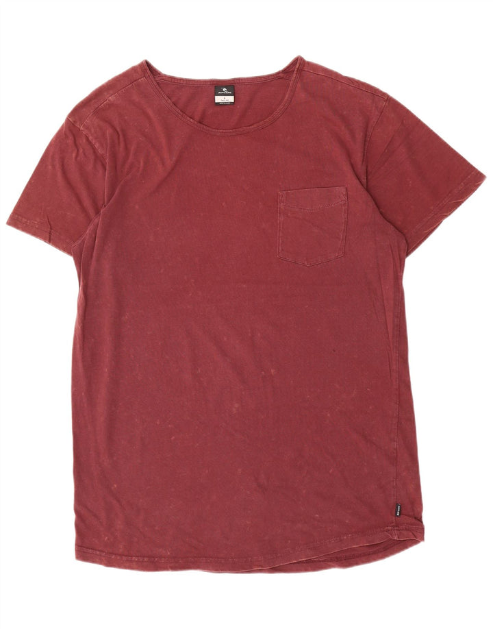Rip Curl Mens Tall T-Shirt Top Large Burgundy