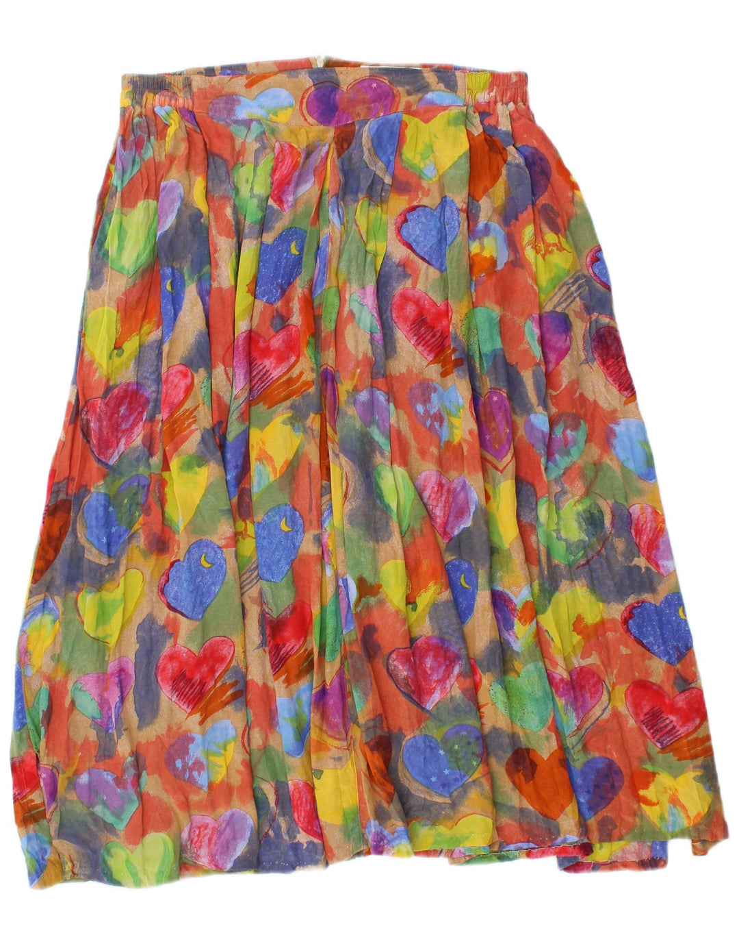 SI SIGNORA Womens A-Line Skirt EU 44 XL W32 L30 Multicoloured Heart