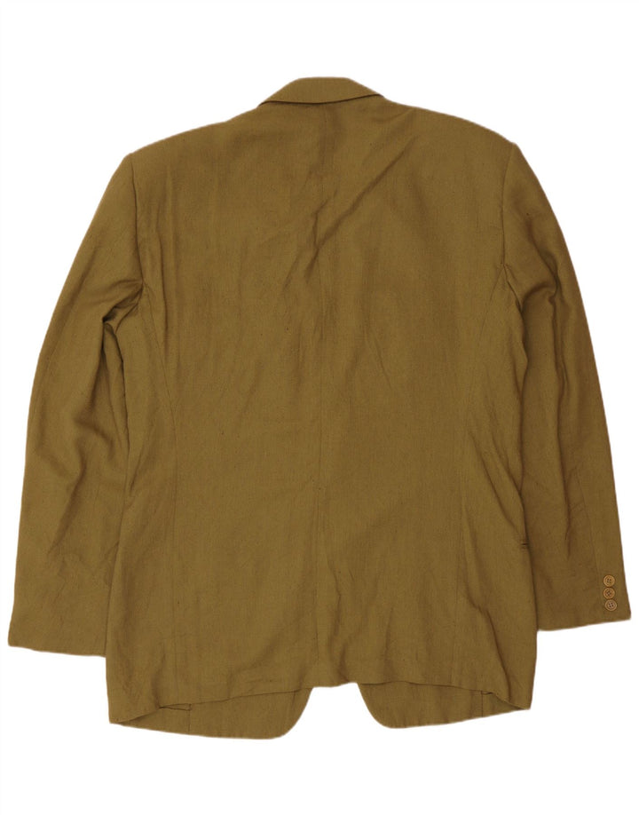 Giorgio Armani Mens 2 Button Blazer Jacket IT 52 Large Green Linen