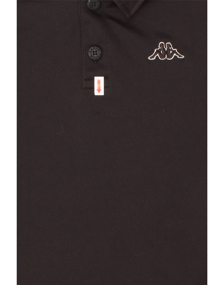 KAPPA Boys Polo Shirt 7-8 Years Medium Black Polyester Vintage Kappa and Second-Hand Kappa from Messina Hembry 
