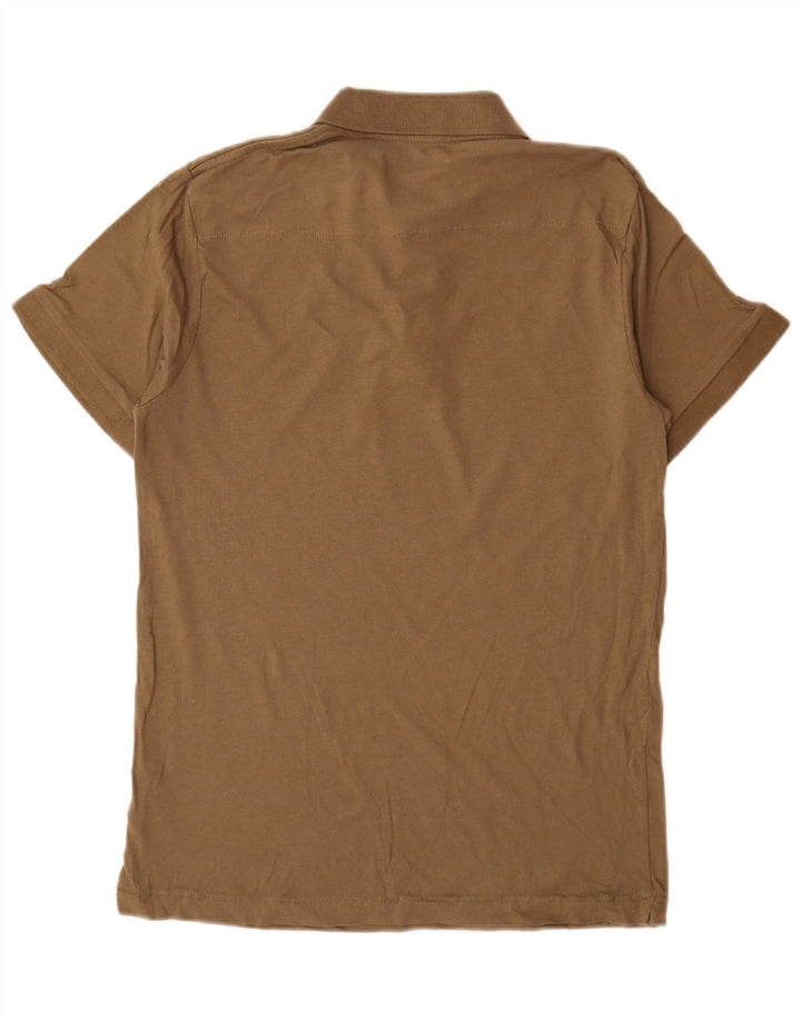 French Connection Mens Polo Shirt Medium Khaki Cotton