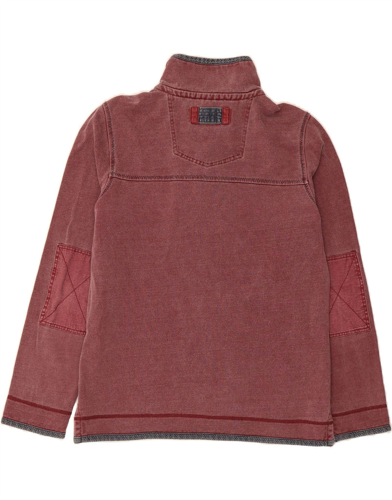 FAT FACE Mens Zip Neck Sweatshirt Jumper Medium Maroon Cotton Vintage Fat Face and Second-Hand Fat Face from Messina Hembry 