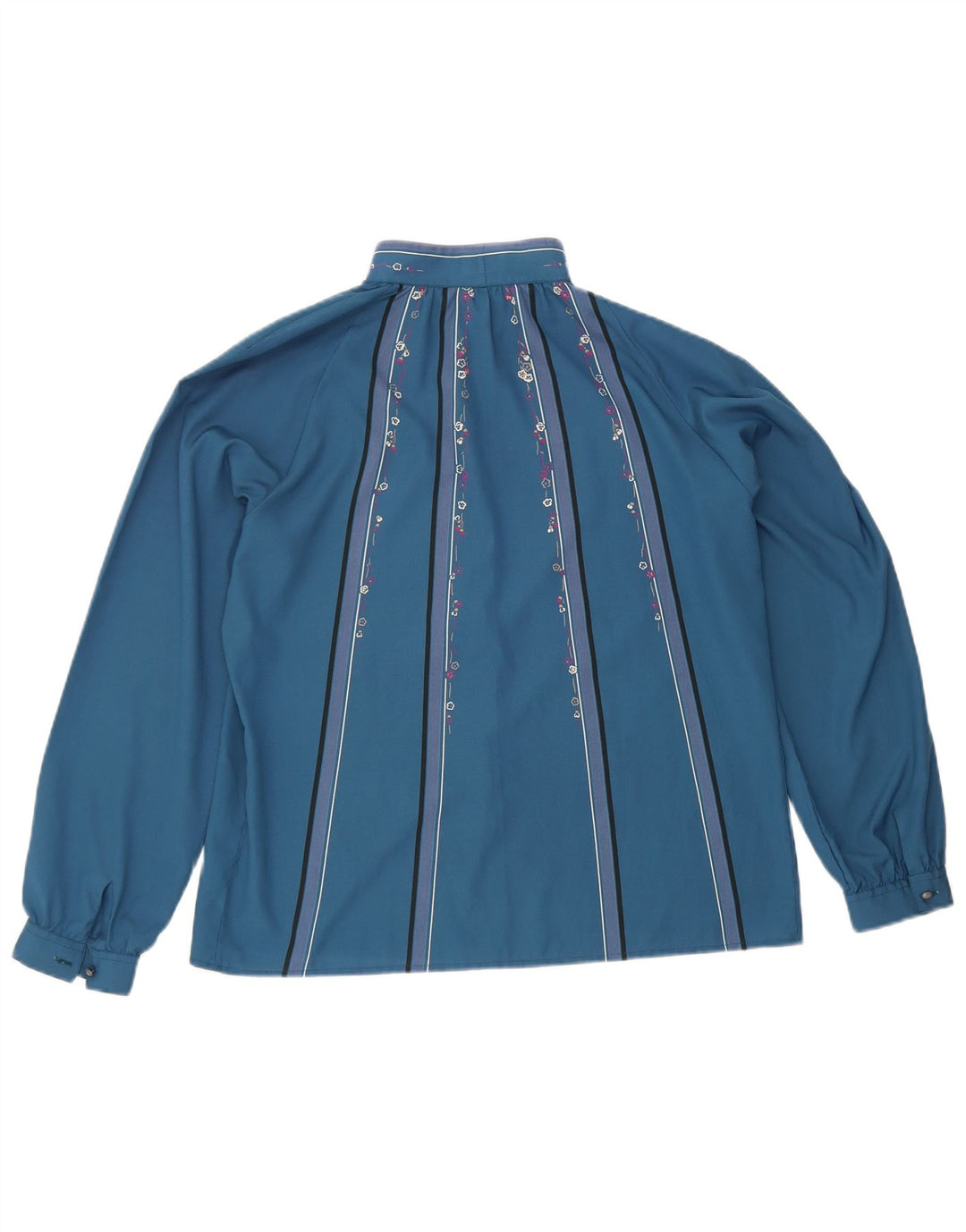 Vintage Womens Shirt Blouse IT 44 Medium Blue Floral Polyester