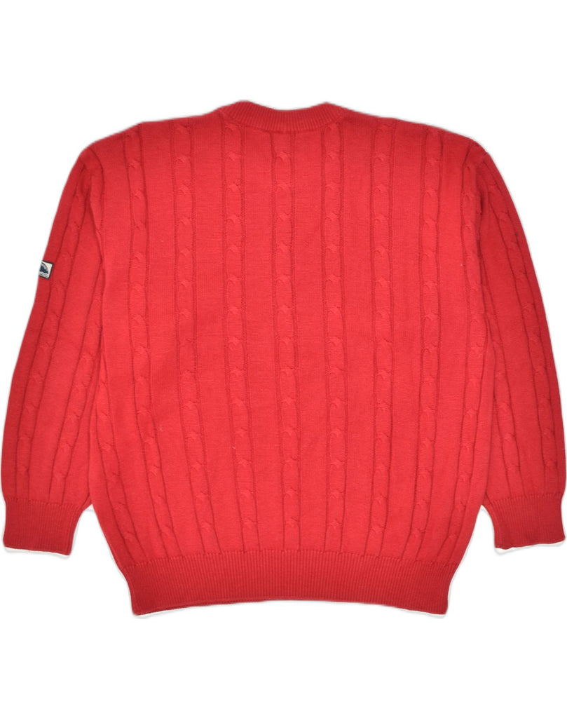 NAVIGARE Mens Crew Neck Jumper Sweater Small Red Cotton | Vintage Navigare | Thrift | Second-Hand Navigare | Used Clothing | Messina Hembry 