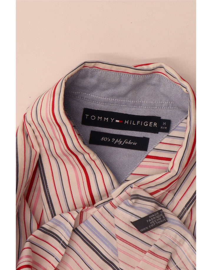 Tommy Hilfiger Mens Shirt Medium Multicoloured Striped Cotton 80s