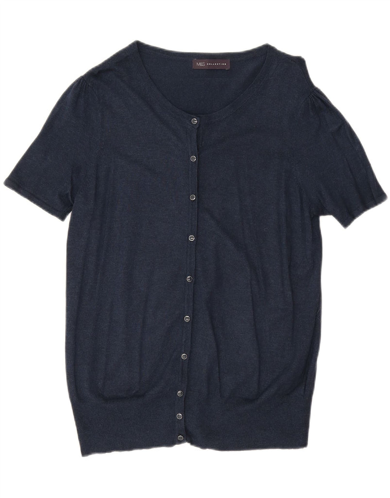 MARKS & SPENCER Womens Cardigan Sweater UK 16 Large  Navy Blue Vintage Marks & Spencer and Second-Hand Marks & Spencer from Messina Hembry 
