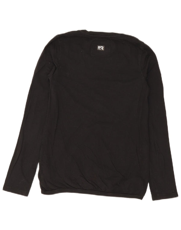 G-Star Womens Graphic Top Long Sleeve UK 8 Small Black Cotton