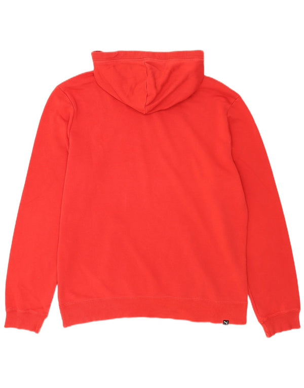 Puma Mens Graphic Hoodie Jumper Large Red Cotton