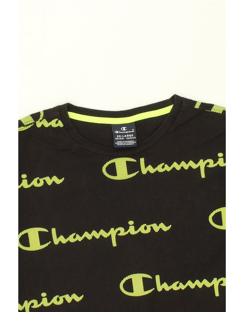 CHAMPION Boys Graphic T-Shirt Top 15-16 Years 2XL Black | Vintage Champion | Thrift | Second-Hand Champion | Used Clothing | Messina Hembry 