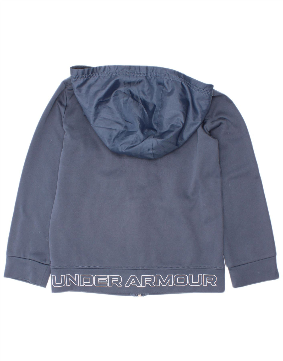 Under Armour Boys Zip Hoodie Sweater 5-6 Years Navy Blue Polyester