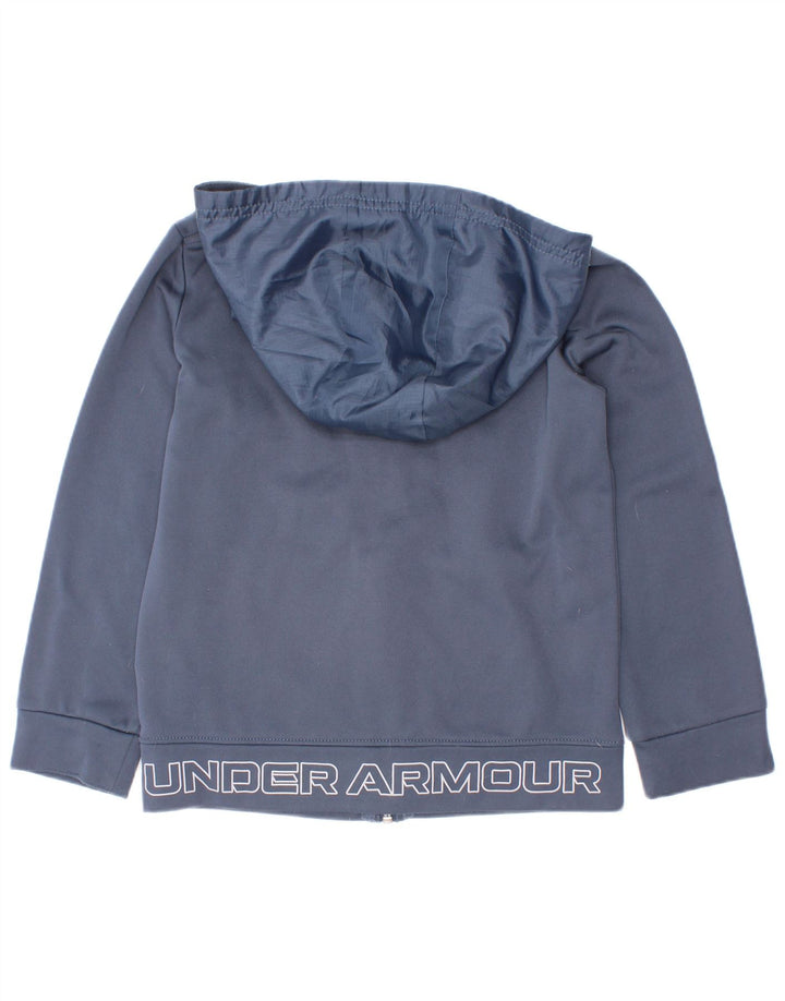 Under Armour Boys Zip Hoodie Sweater 5-6 Years Navy Blue Polyester