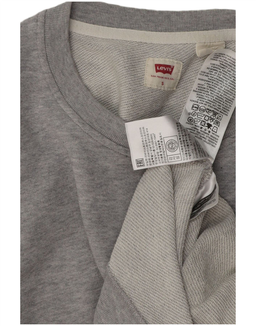 LEVI'S Mens Loose Fit Sweatshirt Jumper Small Grey Cotton