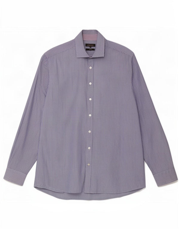 Jaeger Mens Classic Fit Shirt Size 16 1/2 Large Blue Pinstripe Cotton