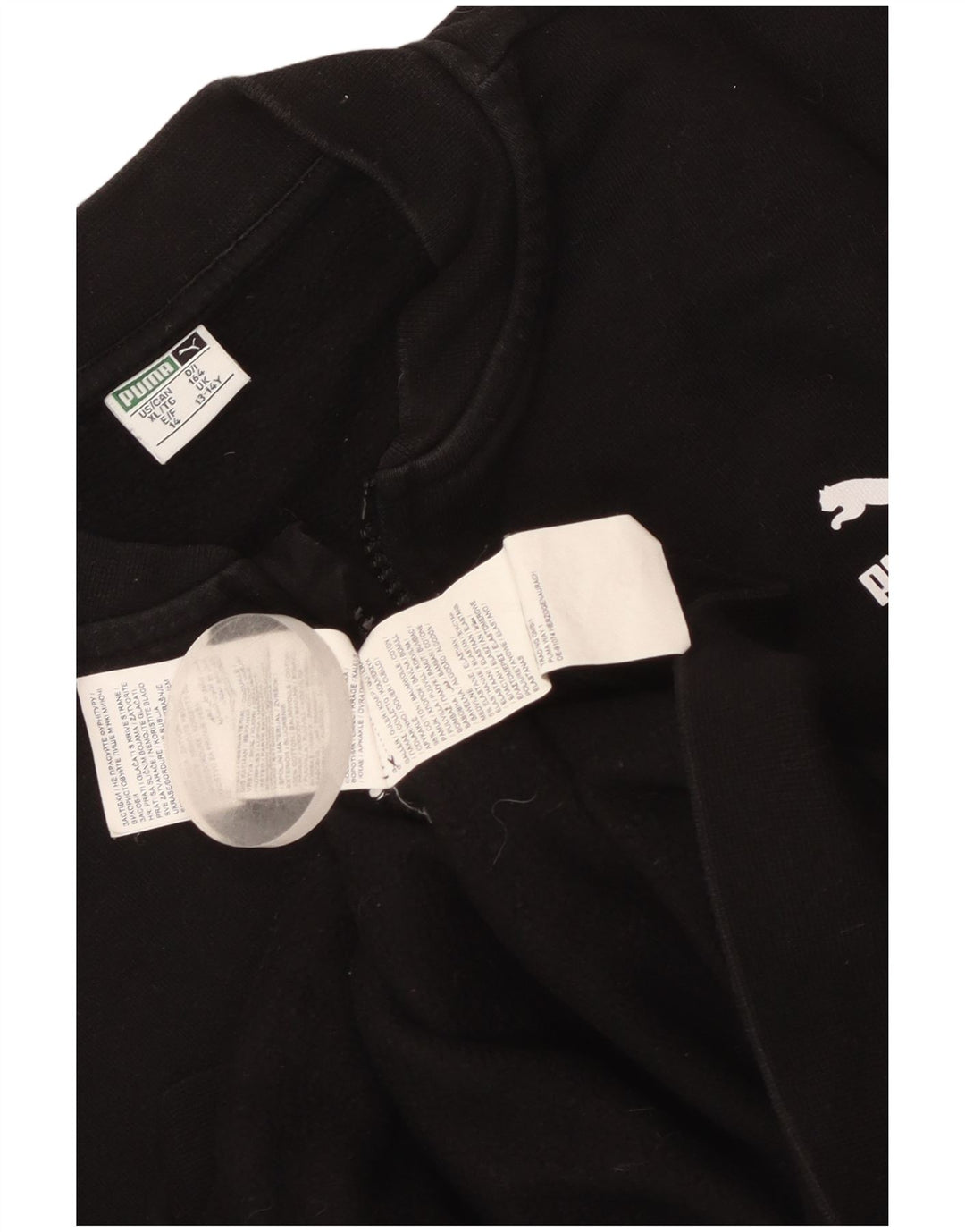 Puma Boys Graphic Tracksuit Top Jacket 13-14 Years Black Cotton