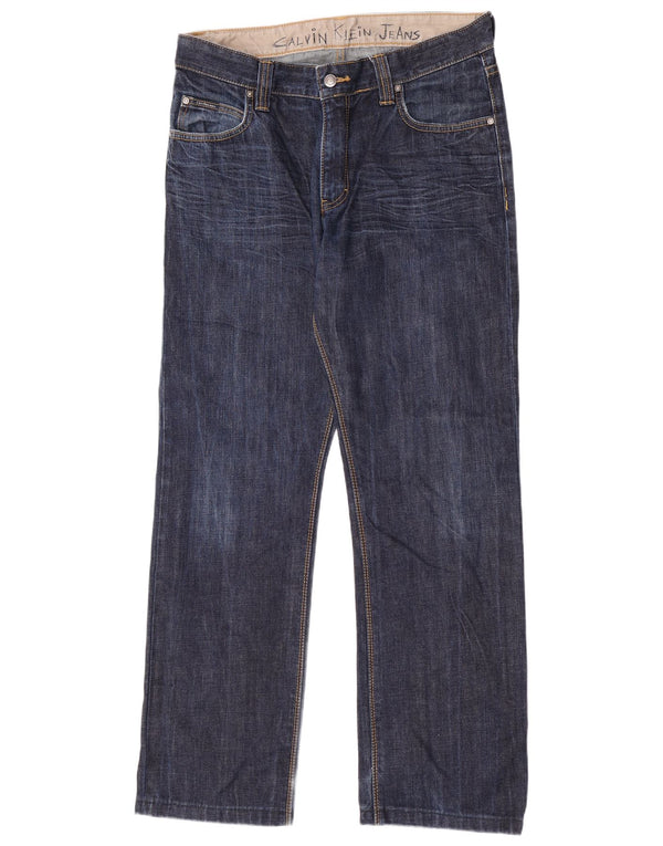 Calvin Klein Womens Straight Jeans W33 L31 Navy Blue
