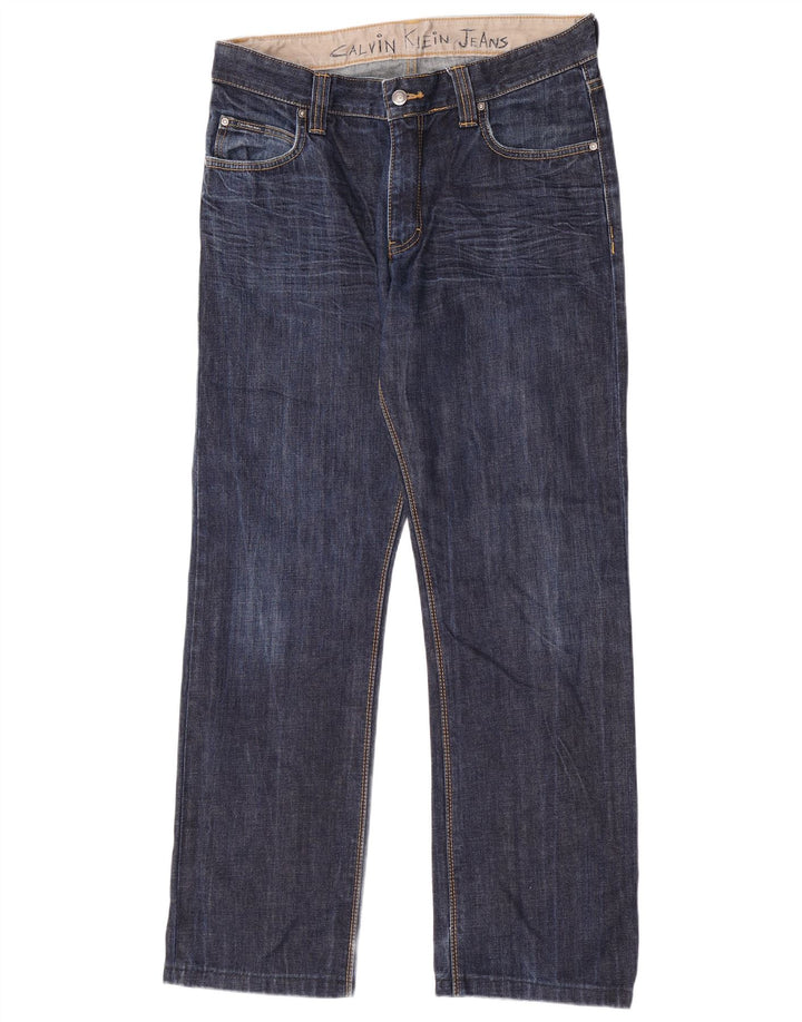 Calvin Klein Womens Straight Jeans W33 L31 Navy Blue