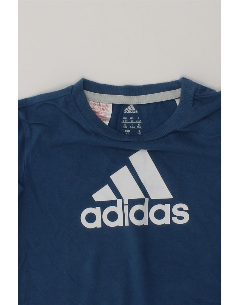 ADIDAS Boys Graphic T-Shirt Top 3-4 Years Blue Cotton | Vintage Adidas | Thrift | Second-Hand Adidas | Used Clothing | Messina Hembry 