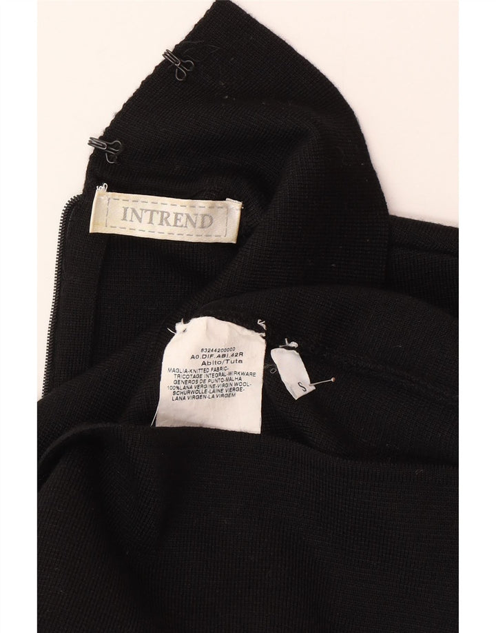 Intrend Womens Sleeveless Jumper Dress UK 10 Small Black Wool