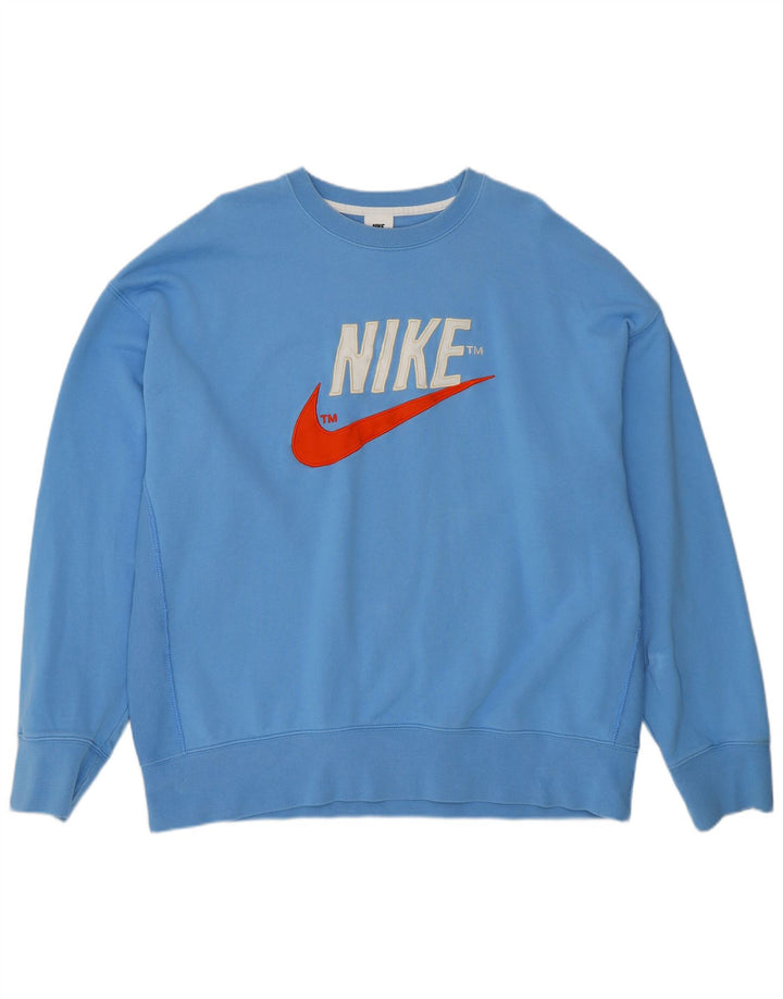 NIKE Mens Graphic Sweatshirt Jumper XL Blue Cotton