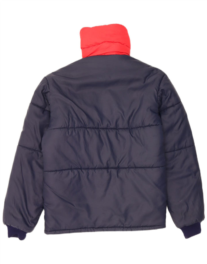 Vintage Mens Reversible Padded Jacket UK 38 Medium Navy Blue Colourblock