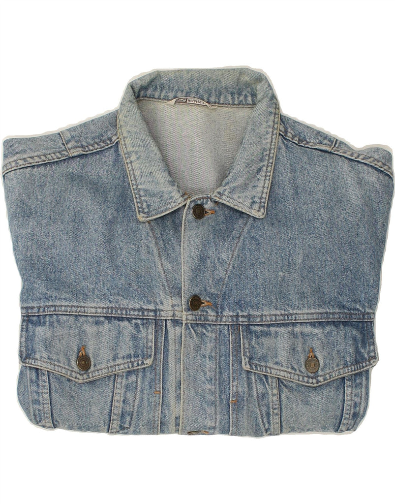 WAMPUM Mens Denim Jacket UK 40 Large Blue Cotton | Vintage Wampum | Thrift | Second-Hand Wampum | Used Clothing | Messina Hembry 