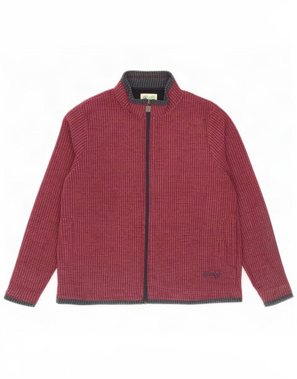 Weird Fish Womens Fleece Jacket UK 20 2XL Burgundy Colourblock Polyester