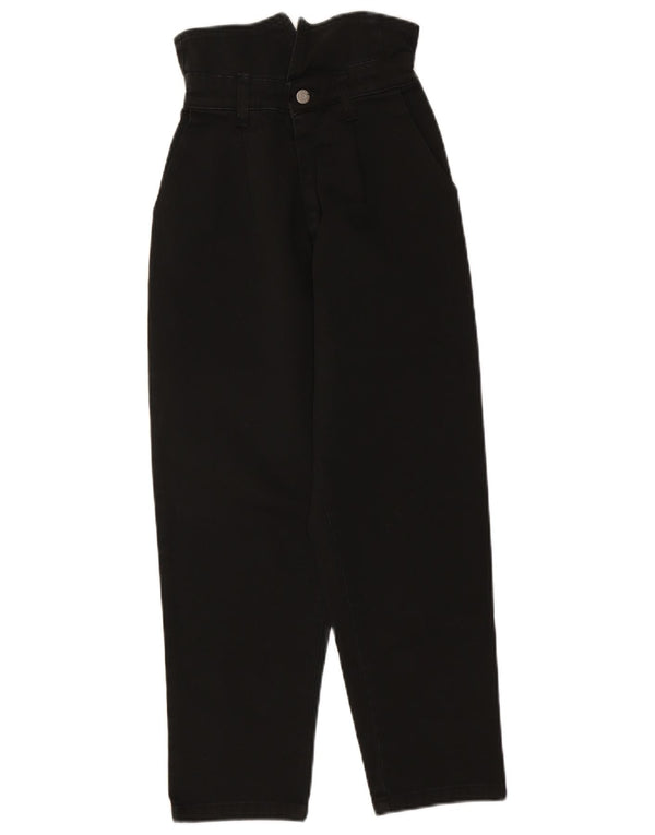 Vintage Womens High Waist Tapered Jeans W24 L24 Black