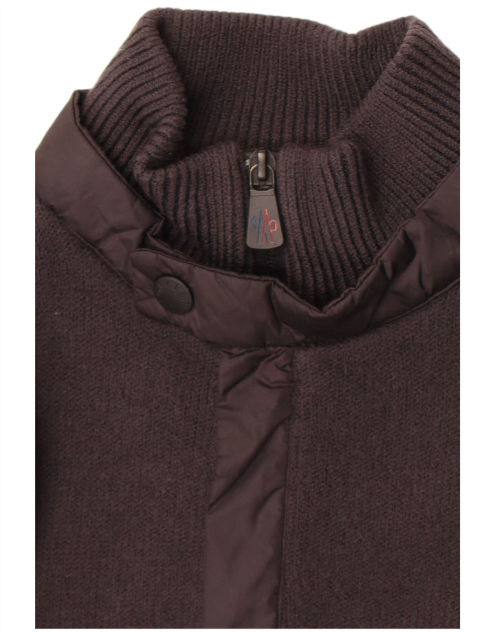 Moncler Mens Zip Neck Jumper Sweater Large Grey Wool