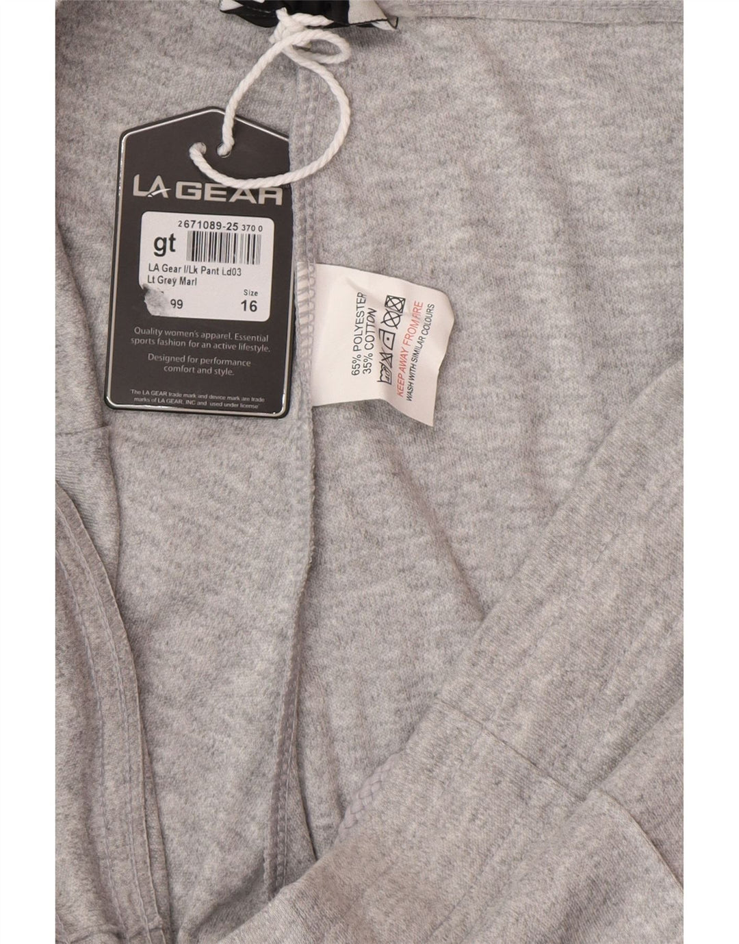 La Gear Womens Tracksuit Trousers UK 16 Large  Grey Polyester