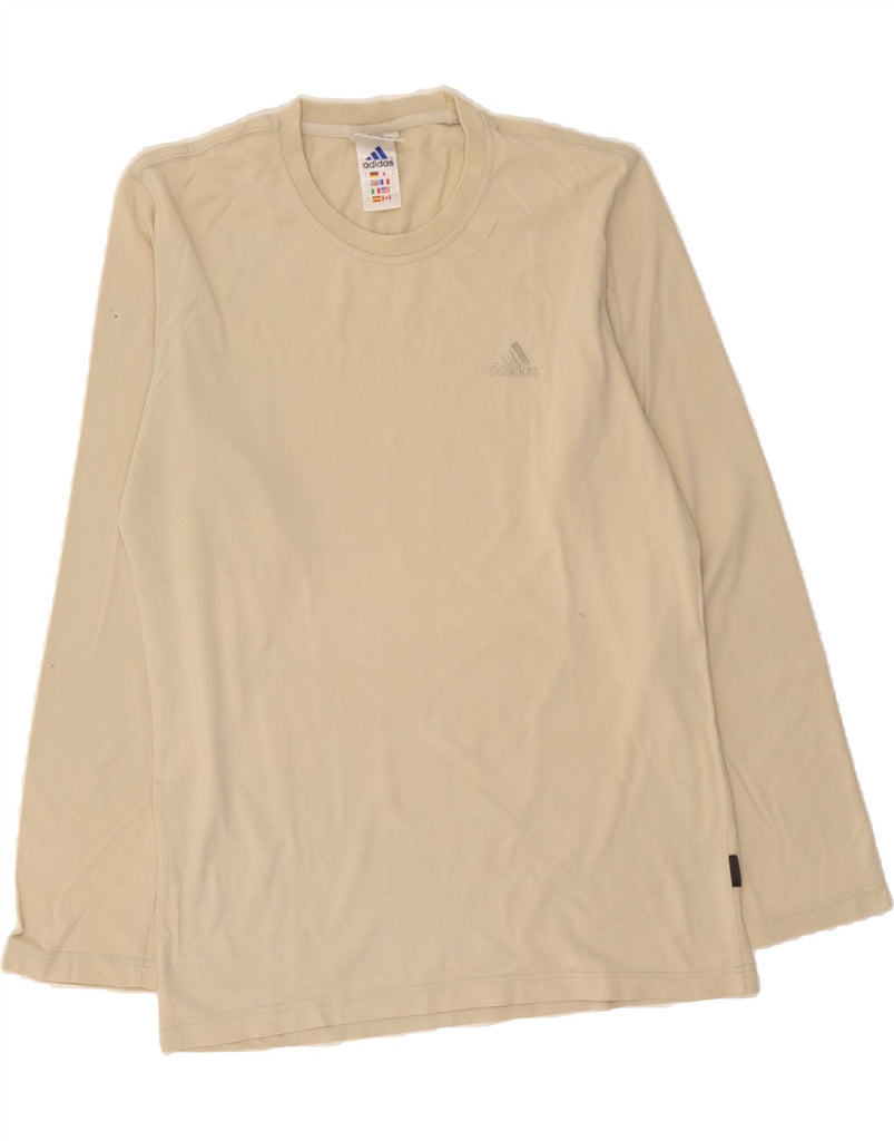 ADIDAS Mens Top Long Sleeve UK 36/38 Small Beige Cotton Vintage Adidas and Second-Hand Adidas from Messina Hembry 