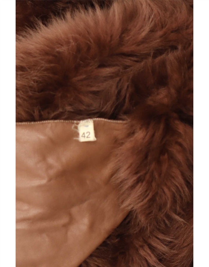 Vintage Womens Shearling Coat IT 42 Medium Brown